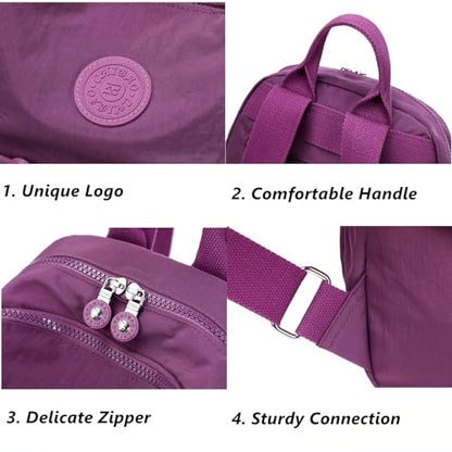 Mini Backpack Purse for Women, Stylish Daypack Shoulder Bag, Small Lightweight Daypack for Work Travle College (A- Purple) - color: A- Purple