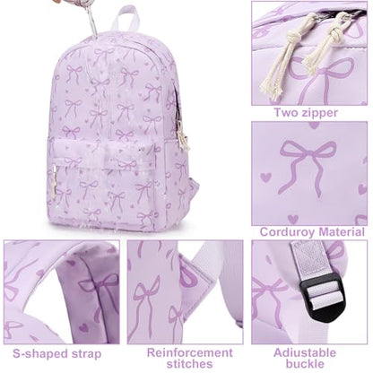 LOIDOU Girls Backpack for Kids Cute School Bookbag - color: Purple-1, size: L-17"