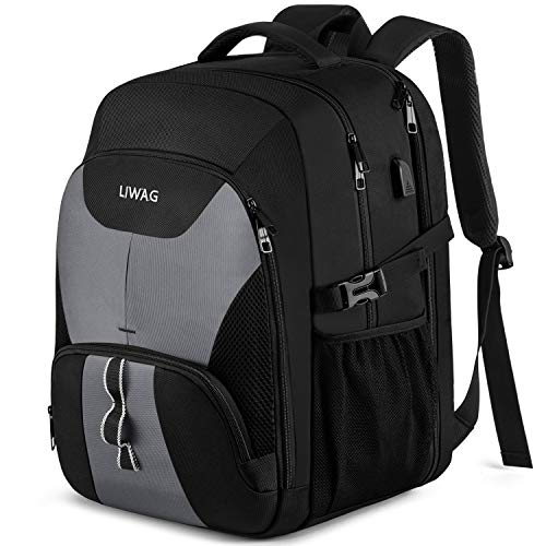 Extra Large Backpack for Men 50L,17inch Travel Backpack with USB Charging Port,TSA Big Business Anti Theft Durable Laptops Backpack,Water Resistant College Padded Computer Bag Gifts for Men Women,Grey - color: Grey, size: 17inch