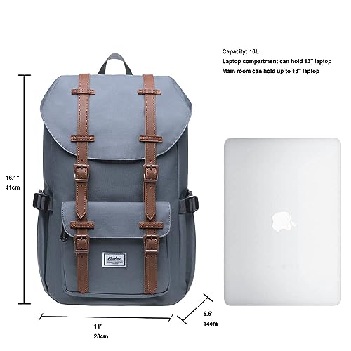KAUKKO Laptop Outdoor Backpack Traveling Daypack Hiking Rucksack Large Capacity Bag Fits 15.6"(5-7-Grey(2PC)-NEW) - color: 5-7-grey(2pc)-new