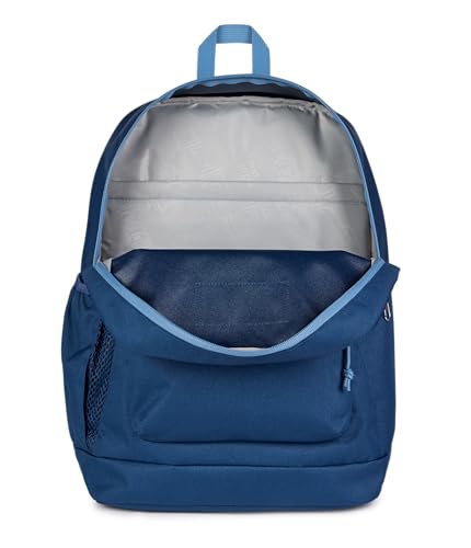 JanSport Cross Town Plus Backpack - Large Main Compartment, Side Water Bottle Pocket, 15-Inch Padded Laptop Sleeve - Color Blocked - Navy - color: Color Blocked Navy/Elemental Blue/Ele