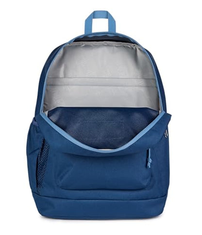 JanSport Cross Town Plus Backpack - Large Main Compartment, Side Water Bottle Pocket, 15-Inch Padded Laptop Sleeve - Color Blocked - Navy - color: Color Blocked Navy/Elemental Blue/Ele