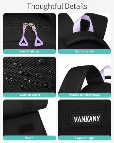 Cute Backpacks for Girls, Teens Aesthetic High School Laptop Backpack College Student Women Bookbag, Mochilas Escolares para Niñas, Black Purple - color: Black Purple, size: 15.6in