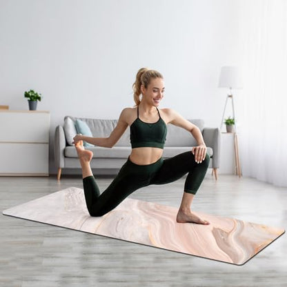 FOLAI Extra Thick Yoga Mat 6mm，pilates mat thick - Non-Slip Exercise Mat for HIIT, Pilates & Home Workouts & Workout with Free Carry Strap - color: Khe Sanh
