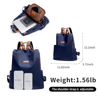 Women's Backpack Purse Nylon Anti-theft Casual Water Resistant Lightweight Small Shoulder Bags 2026 for Travle Cute Fashion Camping Bag for Work Daily Going Out Dackpack Ladies Navy Blue - color: Navy Blue