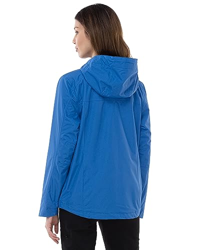 Outdoor Ventures Packable Rain Jacket Women Lightweight Waterproof Raincoat with Hood Cycling Bike Jacket - color: Dodger Blue, size: X-Large