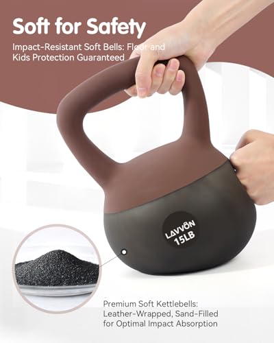 Soft Kettlebell - Cushioned Impact-Resistant Base and Anti-Slip, Kettle bell Anti-Slip Grip Weight for Home Workouts, Safe Strength Training Kettlebells Sets for Women & Men, With Non-slip Gloves - color: Black-Pink