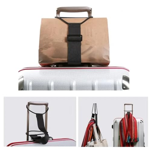 2 Pack Luggage Straps for Add a Bag Bungees Lightweight Easy Elastic Wrap Belts for Attaching Extra Bags Purse to Suitcase Handle Handbag Backpack Spinner Carryon Travel Airport