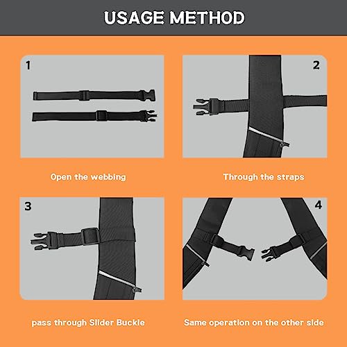 Backpack Chest Strap 2pcs Heavy Duty Adjustable Backpack Sternum Strap Chest Belt with