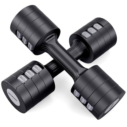 EAST MOUNT Adjustable Dumbbells 5 lb Dumbbells Set of 2 / Pair 10 lb Total Free Weights 6 in 1 Women Hand Weights for Home,Office,Gym Exercise Training 2lb 3lb 4lb 5lb Fast Adjust - color: Black