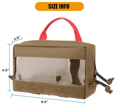KRYDEX Clear Top Insert Bag with Hook Panel Tactical Packing Cube Travel Organizer Bag (Small -CB) - color: Small -CB