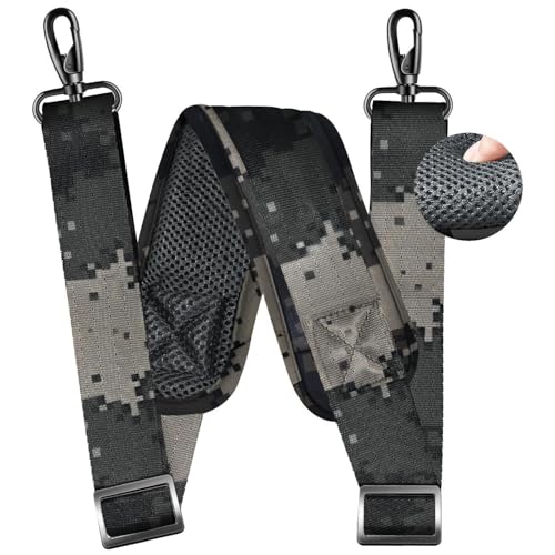 ZINZ 79 inch Shoulder Strap, Extra-thick Fixed Cushion Pad and Dual Clasps Universal Replacement Strap with Metal Swivel Hooks for Laptop Bags, Luggage Bags, Camera, Crossbody(Camouflage Gray) - color: Camouflage Gray