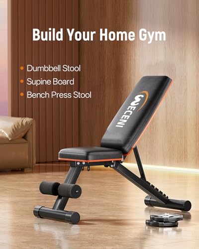 Adjustable Weight Bench,Adjustable weight bench, Multi-Functional Foldable workout Bench Press with 660 LBS Capacity, Strength Training Equipment gym for Home, Full heavy duty fitness bench gym at home.