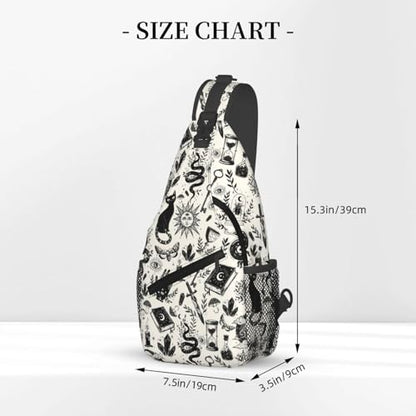 Sling Backpack Unisex Crossbody Chest Bag Shoulder Chest Bag For Women Men Hiking Travel - color: Bohemia Witchy