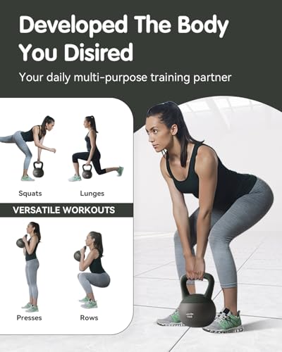 Soft Kettlebell - Cushioned Impact-Resistant Base and Anti-Slip, Kettle bell Anti-Slip Grip Weight for Home Workouts, Safe Strength Training Kettlebells Sets for Women & Men, With Non-slip Gloves - color: Black-Green