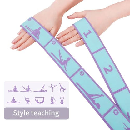 Adjustable Stretch Strap for Kids, 8-Loop Elastic Resistance Band for Children Gymnastics, Ballet Dance, Yoga, Stuff，Pilates & Flexibility Training, Home Exercise Equipment for Girls - color: Blue