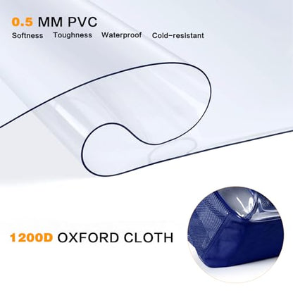 PAMANO Clear Backpack, Heavy Duty Transparent Reinforced Bottom See Through for College, Travel Work Security - color: Navy