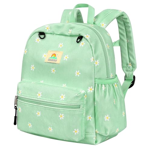 STEAMEDBUN Corduroy Toddler Backpack for Girls 2-4: Kids backpack for Boys Girls - 12 inch Preschool Kindergarten Backpacks - Daisy - color: Daisy Corduroy, size: MINI-12"H(not fit folder)