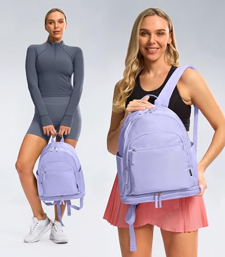 Uselike Gym Backpack for Women Men, Lightweight Gym Bag with Shoe Compartment, Waterproof Workout Backpack with Wet Pocket - color: Lavender