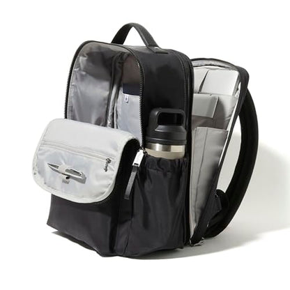 Baggallini Tribeca Expandable Laptop Backpack - 15"x11" Lightweight RFID Computer Bag for Work & Travel with Luggage Sleeve - color: Sage Twill
