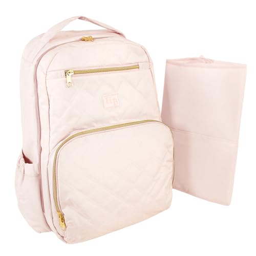 Hudson Baby Unisex Baby Premium Diaper Bag Backpack and Changing Pad, Powder Pink, One Size - color: Powder Pink