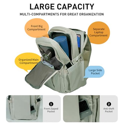 Travel Backpack for Women Men Carry on Backpack, Airline Approved Large Travel Bag Flight Approved Personal item, 15.6 Inch Laptop Backpack Casual Daypack for Weekender Business Hiking-GREY - color: Grey