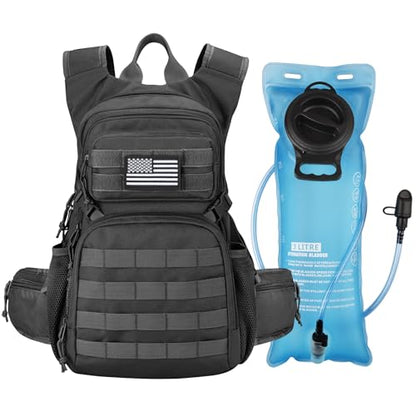 CVLIFE Tactical Hydration Pack 3L - Lightweight Water Bag With Bladder for Men Women, Heavy Duty Molle Backpack for Hiking, Cycling, Running, Hunting