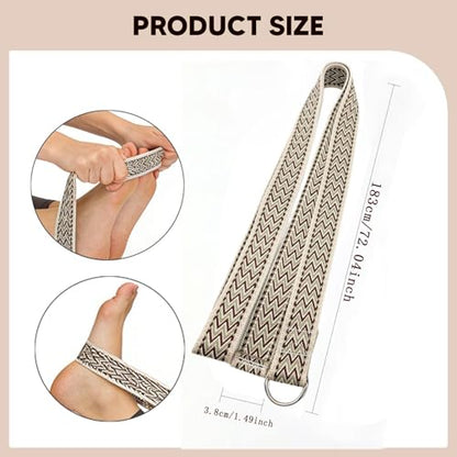 harayaa Yoga Strap Pilates Exercise Band Assisted Stretching Strap Resistance Band Polyester Material Suitable for Home Fitness Gym Workout - color: Khaki