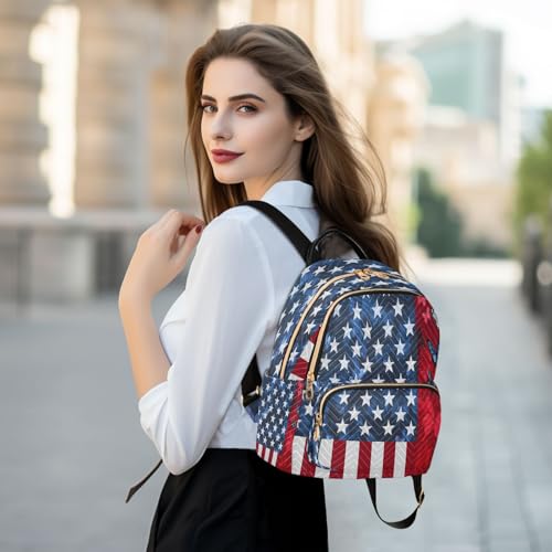 American Flag Butterfly Backpack Purse for Women Shoulder Bag Fashion Daypack Ladies Handbag Lightweight Travel Bag Rucksack - color: American Flag Butterfly, size: Medium