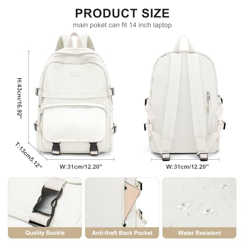 weradar Backpacks For School Teens Boys Girls,Cute Bookbag,Lightweight College Backpack For Women Men,Waterproof Middle School Bag Casual Travel Daypack(Beige) - color: B-beige