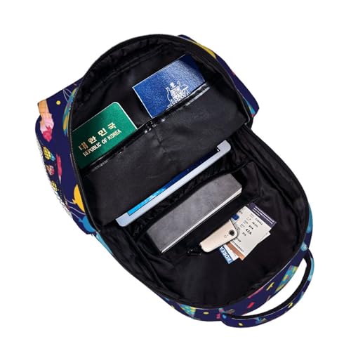 Water Resistant Hiking Backpack Happy Birthday Party, Outdoor Sports Daypack with Side Water Bottle Pocket for Travel and Beach - color: Pattern (259)