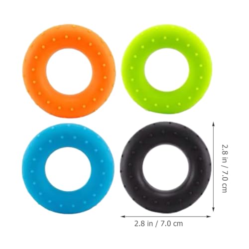 4pcs Hand Grip Strengthener Set Silicone Finger Exerciser Multi-resistance Muscle Strength Training Circles for Home Workout and Rehabilitation