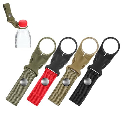 Bottle Clip 4Pcs Water Bottle Hanging Clips Buckle Portable Mineral Water Bottles Ring Holder Keychain Carrier for Backpack Belt Webbing Strap for Outdoor Camping Hiking 1.4 Inch