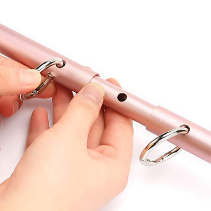 2 Pcs Rose Gold Spreader Bar for Home Gym - Expandable Stainless Steel Bars - Designed for Yoga Flows, Pilates Mat Work, Home Gym Workouts Bar