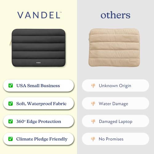 Vandel Puffy Laptop Sleeve 15-16 Inch, Laptop Case, MacBook Air Case - color: g. Black, size: 15-16 Inch