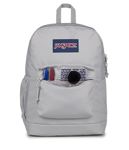 JanSport Cross Town Plus Backpack - Large Main Compartment, Side Water Bottle Pocket, 15-Inch Padded Laptop Sleeve - Grounded Grey - color: Grounded Grey
