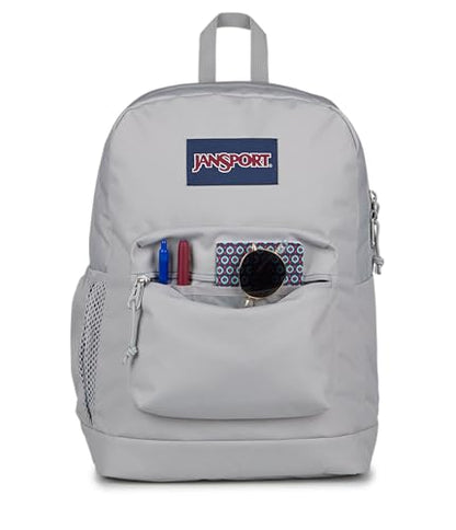 JanSport Cross Town Plus Backpack - Large Main Compartment, Side Water Bottle Pocket, 15-Inch Padded Laptop Sleeve - Grounded Grey - color: Grounded Grey