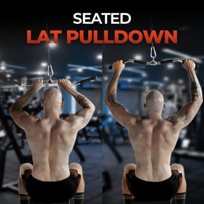 Yes4All Neutral Paddle Grip LAT Pull Down Bar, Range of Motion Spreader Handle Cable Attachments - color: Curl Pull Down Bar 30 Inches