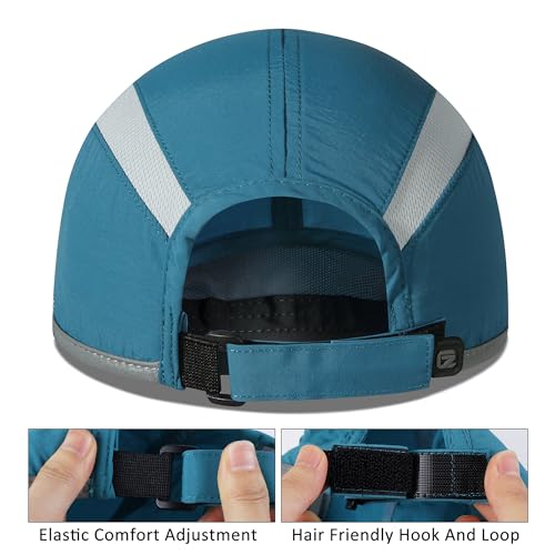 GADIEMKENSD Reflective Folding Outdoor Hat Unstructured Design UPF 50+ Sun Protection Sport Hats for Womens and Mens - color: Peacock Blue