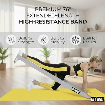 Premium 76 Inch Extended Length Resistance Band - 120 lbs Heavy Duty Fabric Exercise Band for Vertical Jump Training, Basketball & Full Body Workout - Non-Slip Long Stretch Band for Tall Athletes - color: Gray