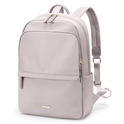 GOLF SUPAGS Laptop Backpack for Women Slim Computer Bag Work Travel College Backpack Purse Fits 15.6 Inch Notebook (Pinkish Gray) - color: Pinkish Gray, size: 15.6 Inch