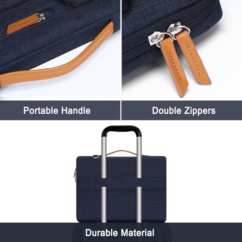 MOSISO 360 Protective Laptop Shoulder Bag,17-17.3 inch Computer Bag Compatible with MacBook, HP, Dell, Lenovo, Asus Notebook,Side Open Messenger Bag with 4 Zipper Pockets&Handle, Navy Blue - color: Navy Blue, size: 17.3 inch