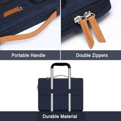 MOSISO 360 Protective Laptop Shoulder Bag,17-17.3 inch Computer Bag Compatible with MacBook, HP, Dell, Lenovo, Asus Notebook,Side Open Messenger Bag with 4 Zipper Pockets&Handle, Navy Blue - color: Navy Blue, size: 17.3 inch