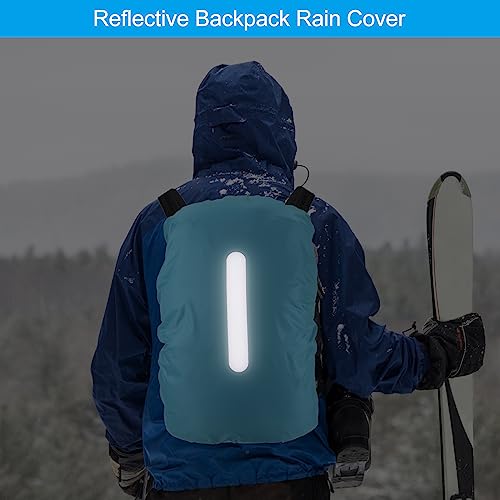 PATIKIL Waterproof Backpack Rain Cover, Non-Slip Backpack Cover with Vertical Reflective Strap Stay Dry for Hiking, Camping, Hunting - color: Light Blue, size: X-Large