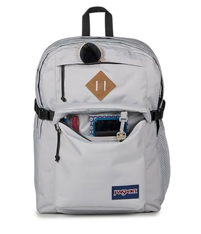 JanSport Main Campus Backpack - Travel or Work Backpack with 15-Inch Laptop Sleeve and Dual Water Bottle Pockets, Grounded Grey - color: Grounded Grey