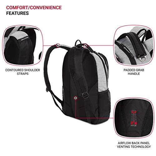 SwissGear Cecil 5505 Laptop Backpack, Heather Grey, 18-Inch - color: Heather Grey