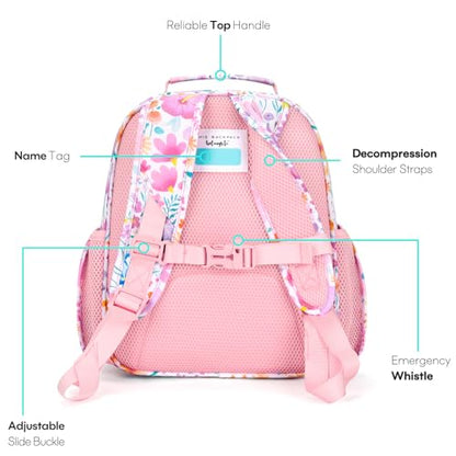 mibasies Girls Backpack with Lunch Box: 3PCS Kids Backpack Set for Kindergarten Elementary - 15 IN Cute Bookbag - Flower Pink - color: Flower Pink
