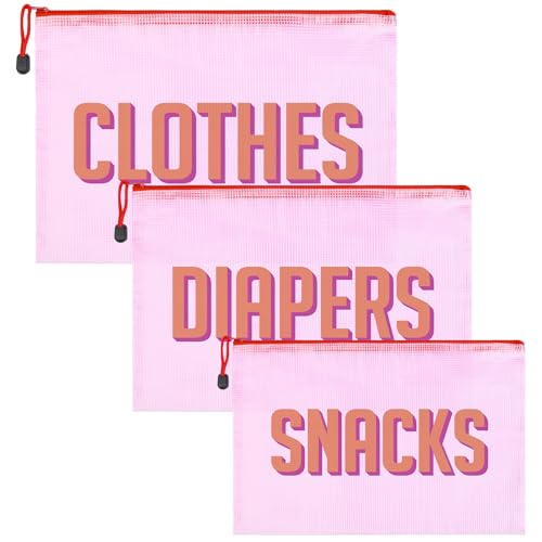 3pcs Hospital Bag Organizing Pouches for Labor and Delivery, Maternity Essentials Diaper Bag Organizer for Mom Travel (Pink, Large) - color: Pink, size: Large