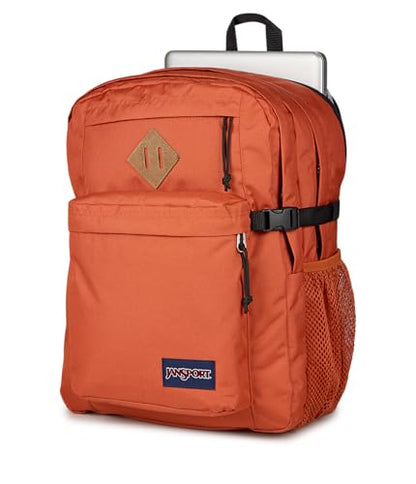 JanSport Main Campus Backpack - Travel or Work Backpack with 15-Inch Laptop Sleeve and Dual Water Bottle Pockets, Dune Red - color: Dune Red