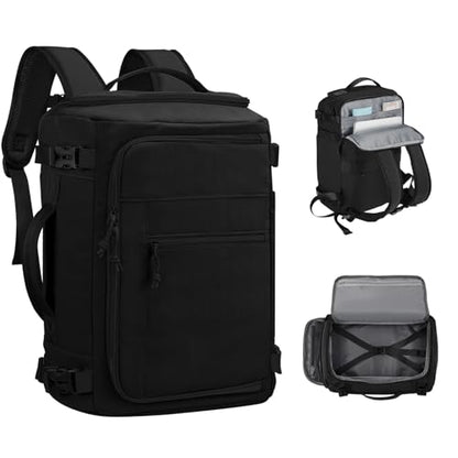 Carry On Travel Backpack Flight Approved Laptop Backpack Business Work Backpack for Women Men Large Capacity Casual Daypack with Wet/Dry Separation Pockets, Black - color: Black, style: B